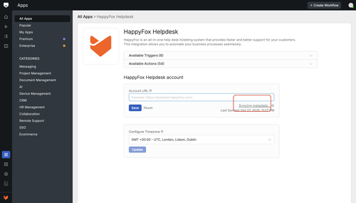 Sync Helpdesk Meta Information
